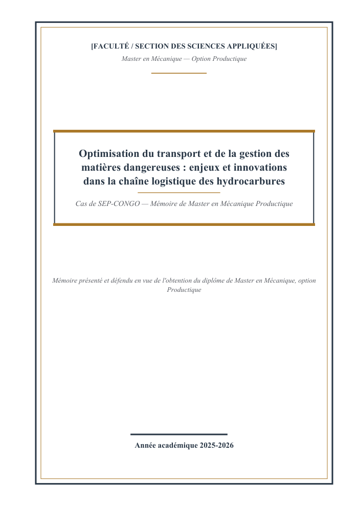 Optimisation du transport et de la gestion des matières dangereuses : chaîne logistique des hydrocarbures